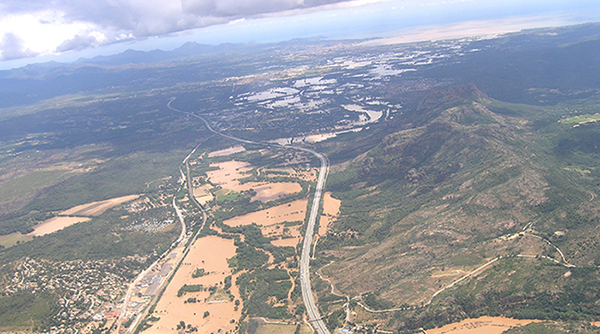 vue aérienne inondation 2015 commune du Muy