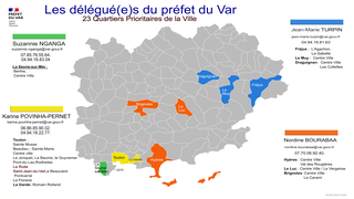 Carte du Var avec le positionement des différents QPV