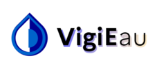 logo du service VigiEau une goutte d'eau moitié blanche moitié bleu