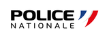 logo de la police nationale avec police ecrit sur 3 griffes aux couleurs nationales